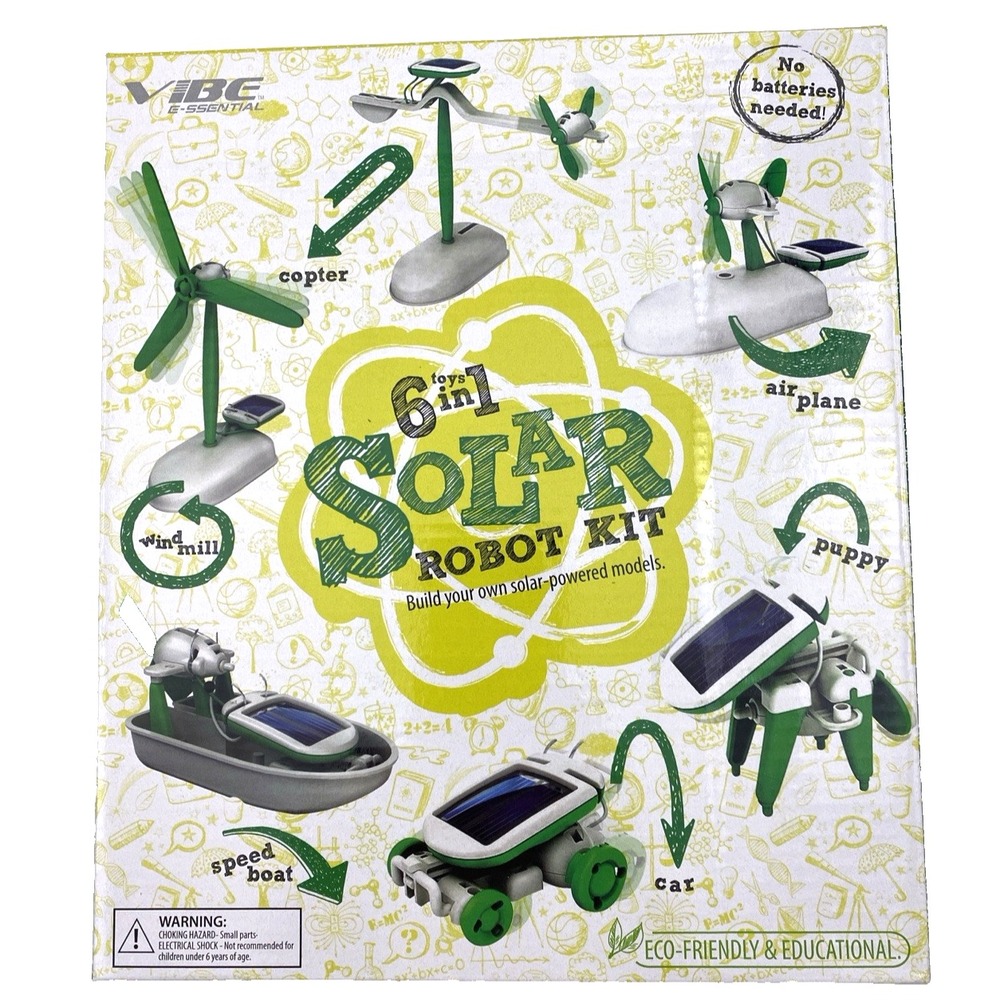 Solar Robot Kit 6 Toys in 1 by VIBE Essential  STEM Homeschool NEW in Sealed Box